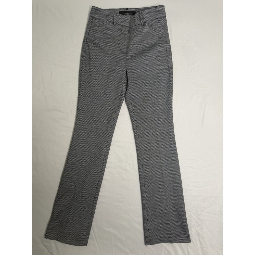 WHBM Womens Dress Pants Size 00 Black White Houndstooth Slim Career